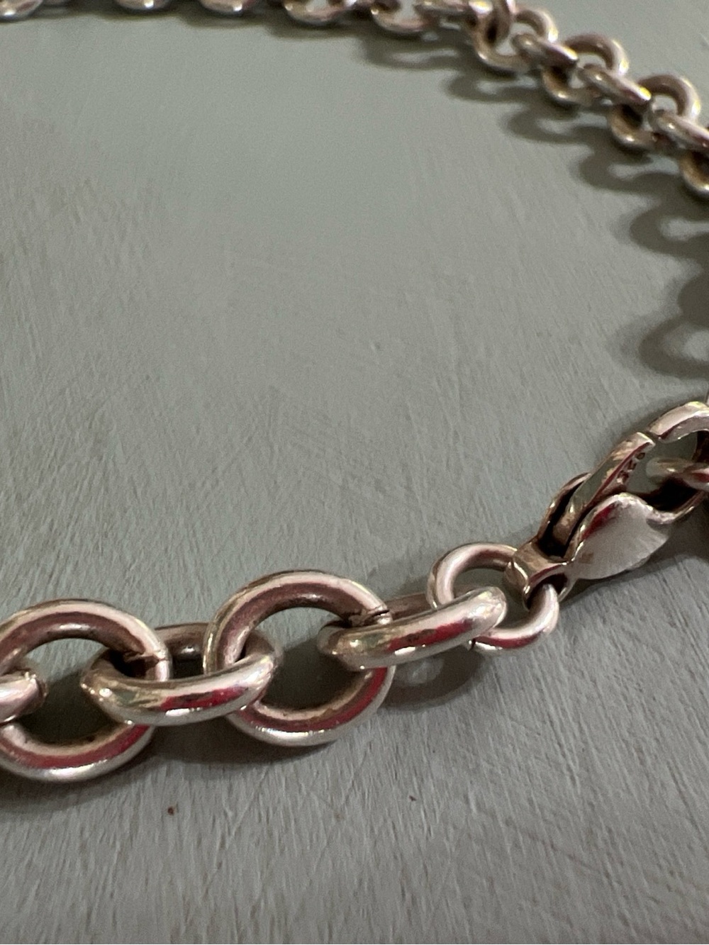 Tiffany & Co. Sterling Silver Round Tag Link Necklace - Picture 3 of 5
